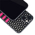 Polka Dots and Stripes Heart in Pink iPhone 15 Skin