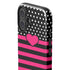 Polka Dots and Stripes Heart in Pink iPhone 16 Impact Case