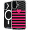 Polka Dots and Stripes Heart in Pink iPhone 16 MagSafe Case