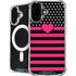Polka Dots and Stripes Heart in Pink iPhone 16 MagSafe Case