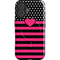 Polka Dots and Stripes Heart in Pink iPhone 16 Magsafe Impact Case