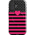 Polka Dots and Stripes Heart in Pink iPhone 16 Magsafe Impact Case