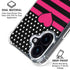 Polka Dots and Stripes Heart in Pink iPhone 16 Plus Clear Case