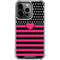 Polka Dots and Stripes Heart in Pink iPhone 16 Pro Clear Case