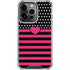 Polka Dots and Stripes Heart in Pink iPhone 16 Pro Clear Case