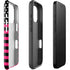 Polka Dots and Stripes Heart in Pink iPhone 16 Pro Impact Case