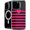 Polka Dots and Stripes Heart in Pink iPhone 16 Pro MagSafe Case