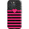 Polka Dots and Stripes Heart in Pink iPhone 16 Pro Magsafe Impact Case