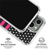 Polka Dots and Stripes Heart in Pink iPhone 16 Pro Max Clear Case