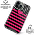 Polka Dots and Stripes Heart in Pink iPhone 16 Pro Max Clear Case