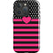 Polka Dots and Stripes Heart in Pink iPhone 16 Pro Max Impact Case