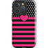 Polka Dots and Stripes Heart in Pink iPhone 16 Pro Max Impact Case