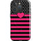 Polka Dots and Stripes Heart in Pink iPhone 16 Pro Max Magsafe Impact Case