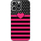Polka Dots and Stripes Heart in Pink iPhone 16 Pro Max Skin