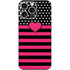 Polka Dots and Stripes Heart in Pink iPhone 16 Pro Max Skin