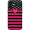 Polka Dots and Stripes Heart in Pink iPhone 16 Skin