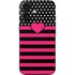 Polka Dots and Stripes Heart in Pink iPhone 16 Skin