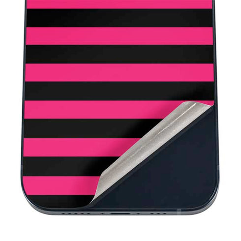 Polka Dots and Stripes Heart in Pink iPhone 16 Skin