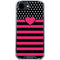 Polka Dots and Stripes Heart in Pink iPhone 16e Clear Case