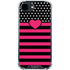 Polka Dots and Stripes Heart in Pink iPhone 16e Clear Case