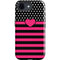 Polka Dots and Stripes Heart in Pink iPhone 16e Impact Case