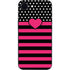 Polka Dots and Stripes Heart in Pink iPhone 16e Skin