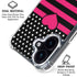 Polka Dots and Stripes Heart in Pink iPhone 17 Clear Case