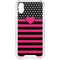 Polka Dots and Stripes Heart in Pink iPhone XS Clear Case
