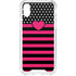 Polka Dots and Stripes Heart in Pink iPhone XS Clear Case