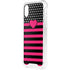 Polka Dots and Stripes Heart in Pink iPhone XS Clear Case