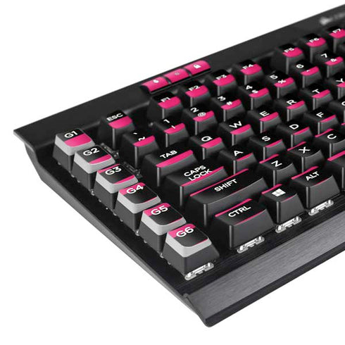 Polka Dots and Stripes Heart in Pink K95 RGB PLATINUM Mechanical Gaming Keyboard Skin