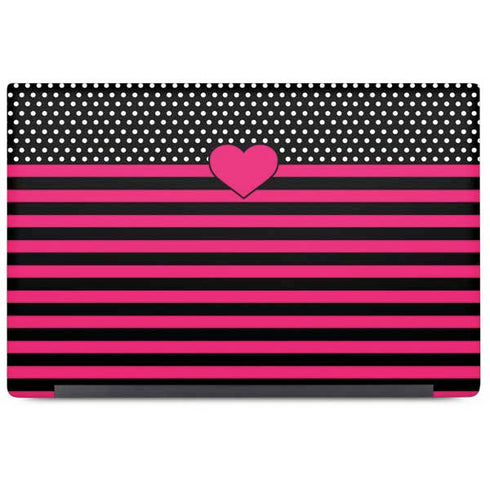Polka Dots and Stripes Heart in Pink Dell Latitude Skin