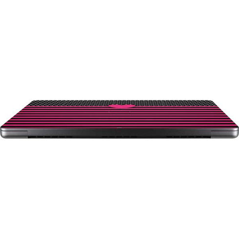Polka Dots and Stripes Heart in Pink Apple MacBook Pro 14-inch Skin