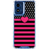 Polka Dots and Stripes Heart in Pink Moto G Play 4G (2024) Clear Case