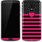 Polka Dots and Stripes Heart in Pink Moto G6 Skin