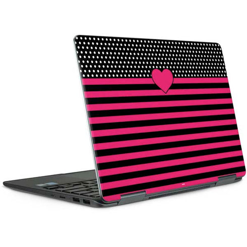 Polka Dots and Stripes Heart in Pink Notebook 9 Pro 13in (2017) Skin