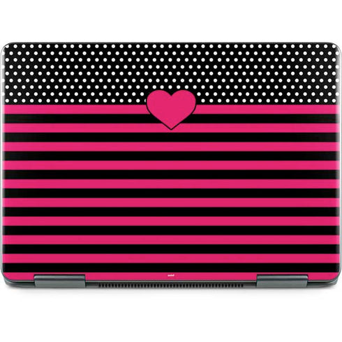 Polka Dots and Stripes Heart in Pink Notebook 9 Pro 13in (2017) Skin