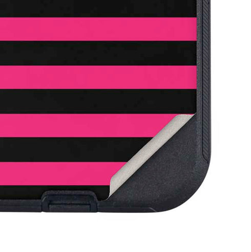 Polka Dots and Stripes Heart in Pink Otterbox Defender iPhone Skin