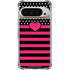 Polka Dots and Stripes Heart in Pink Pixel 9/9 Pro Clear Case