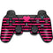 Polka Dots and Stripes Heart in Pink PS3 Dual Shock wireless controller Skin
