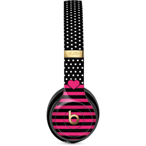 Polka Dots and Stripes Heart in Pink Studio Wireless 3 Skin
