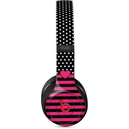 Polka Dots and Stripes Heart in Pink Studio Wireless Skin