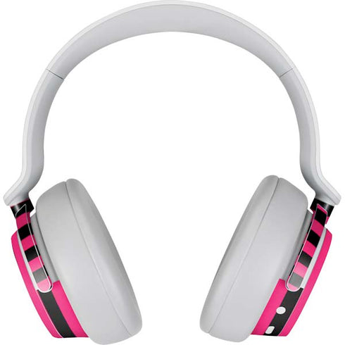 Polka Dots and Stripes Heart in Pink Surface Headphones Skin