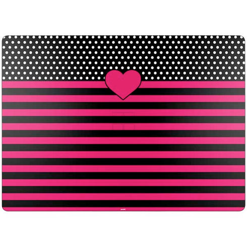 Polka Dots and Stripes Heart in Pink Surface Laptop 7 13.8in Skin