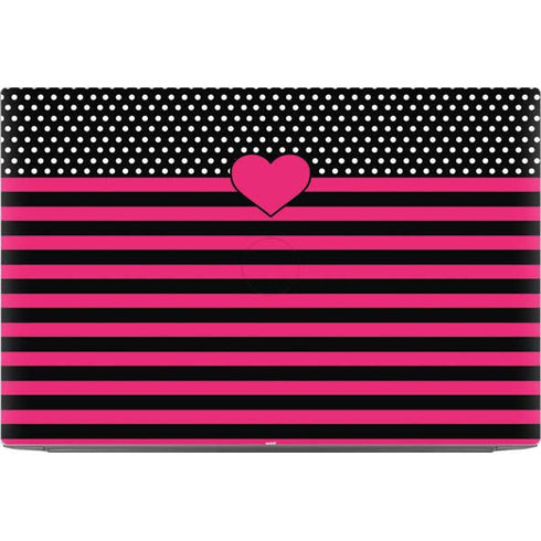 Polka Dots and Stripes Heart in Pink Dell XPS Skin