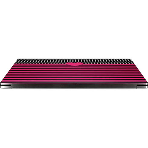 Polka Dots and Stripes Heart in Pink Dell XPS Skin