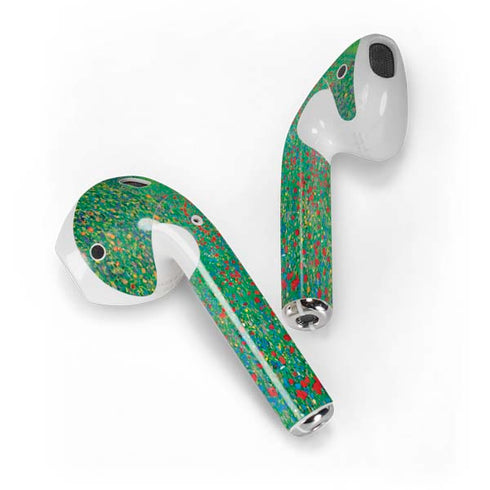 Poppy Field by Gustav Klimt Apple AirPods Skin