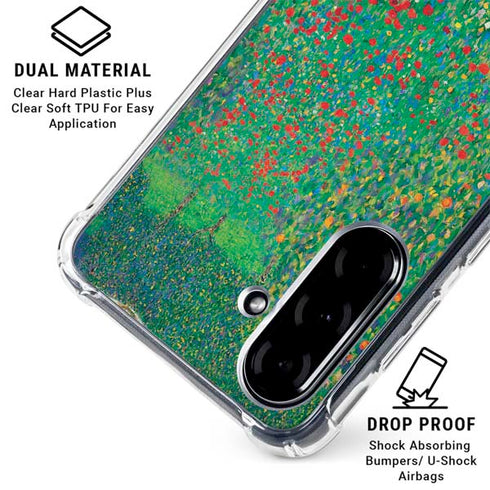 Poppy Field by Gustav Klimt Galaxy A36 5G Clear Case