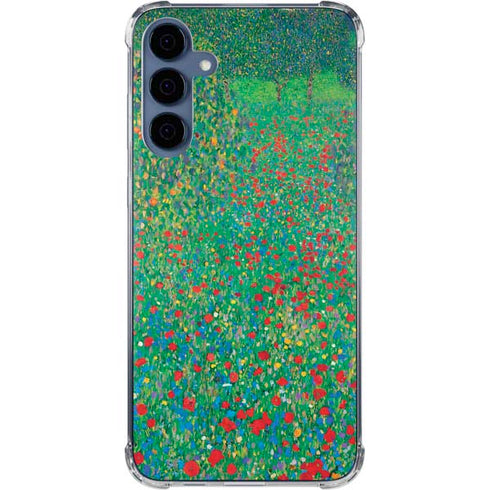 Poppy Field by Gustav Klimt Galaxy A55 5G Clear Case