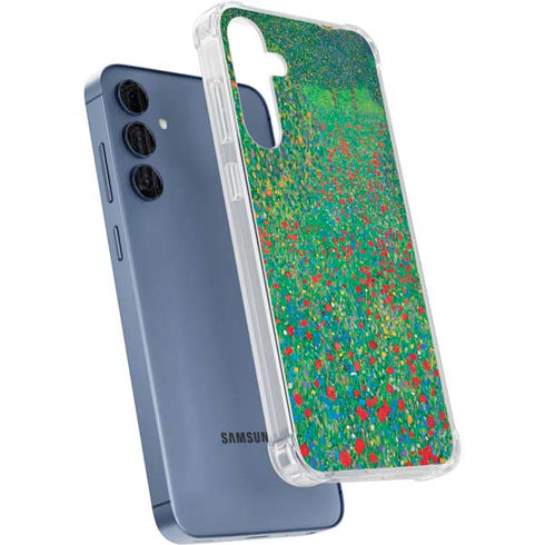 Poppy Field by Gustav Klimt Galaxy A55 5G Clear Case